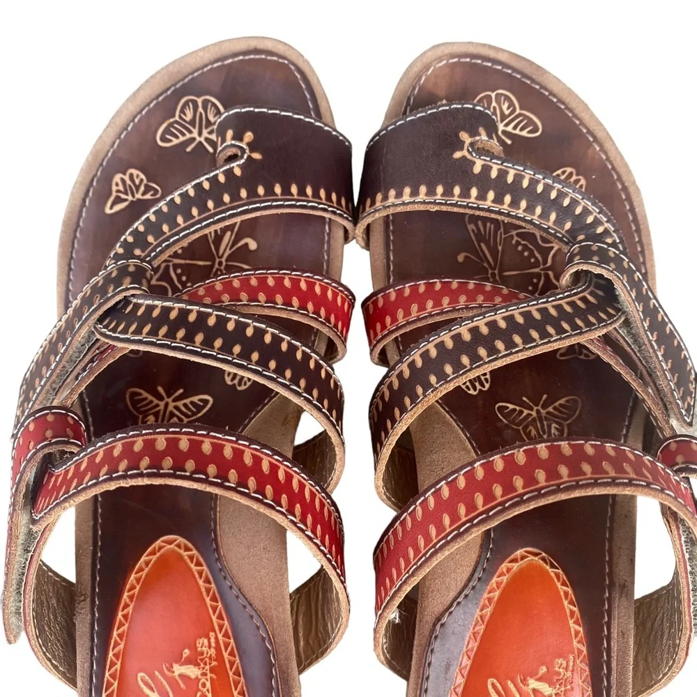 Elite by Corkys | Chocolate Elite Roatan Leather Wedge Sandal Size 8